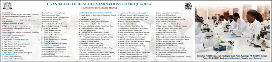 UGANDA ALLIED HEALTH EXAMINATION BOARD (UAHEB)